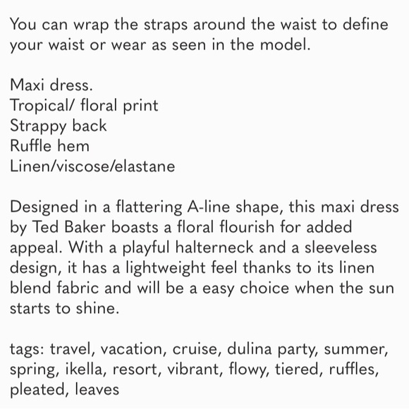 TED BAKER • STUNNING “Dulina” Green Floral Maxi Dress •Size 6 - Picture 5 of 14